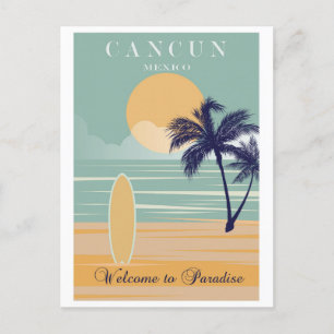 Reise in den alten Cancun Mexico Tropenstrand Postkarte