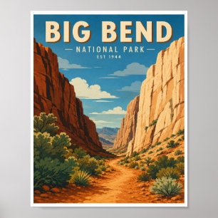 Reise in den Big Bend National Park im Vintage-Sti Poster