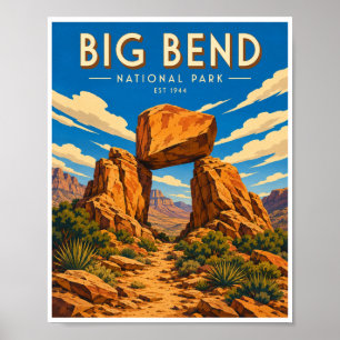 Reise in den Big Bend Nationalpark im Vintage-Stil Poster