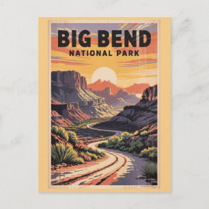 Reise in den Big Bend Nationalpark Texas Vintage Postkarte