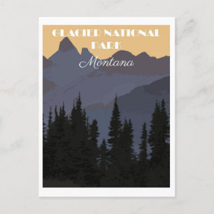 Reise in den Glacier-Nationalpark Montana Vintage Postkarte