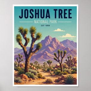 Reise in den Joshua-Tree-Nationalpark im Vintage-S Poster