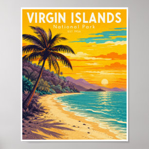 Reise in den Jungferninseln Nationalpark im Vintag Poster