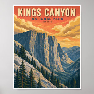 Reise in den Kings Canyon National Park im Vintage Poster