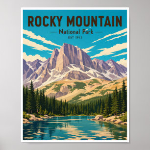 Reise in den Rocky Mountain National Park im Vinta Poster
