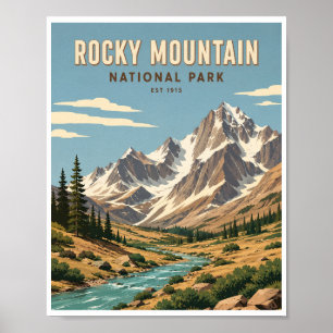 Reise in den Rocky Mountain National Park im Vinta Poster