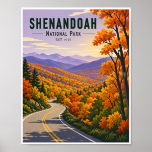 Reise in den Shenandoah National Park im Vintage-S Poster