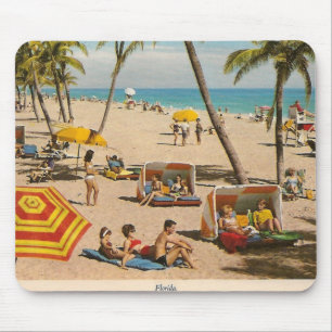 Reise in den Vintage-Retro-Strand von Florida Mousepad