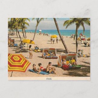 Reise in den Vintage-Retro-Strand von Florida Postkarte