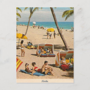 Reise in den Vintage-Retro-Strand von Florida Postkarte