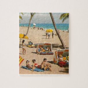 Reise in den Vintage-Retro-Strand von Florida Puzzle