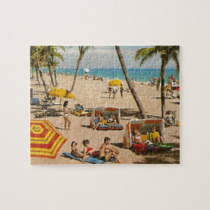 Reise in den Vintage-Retro-Strand von Florida Puzzle