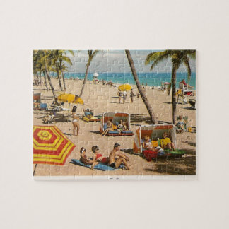 Reise in den Vintage-Retro-Strand von Florida Puzzle
