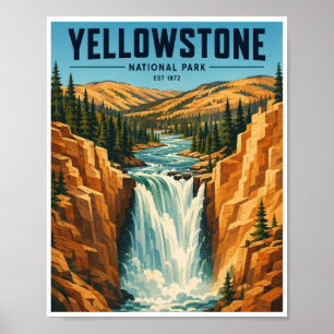 Reise in den Yellowstone-Nationalpark im Vintage-S Poster
