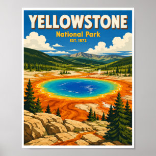 Reise in den Yellowstone-Nationalpark im Vintage-S Poster