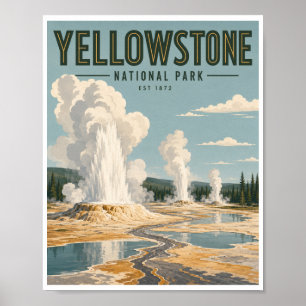 Reise in den Yellowstone-Nationalpark im Vintage-S Poster