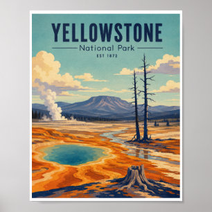 Reise in den Yellowstone-Nationalpark im Vintage-S Poster