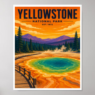 Reise in den Yellowstone-Nationalpark im Vintage-S Poster
