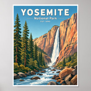 Reise in den Yosemite-Nationalpark im Vintage-Stil Poster