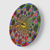 Reise in der psychedelischen Optik 3D Große Wanduhr (Winkel)