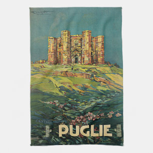 Reise in die alte Puglia Italien Burg Geschirrtuch