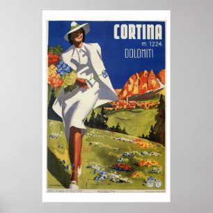 Reise in die italienischen Alpen nach Cortina im S Poster