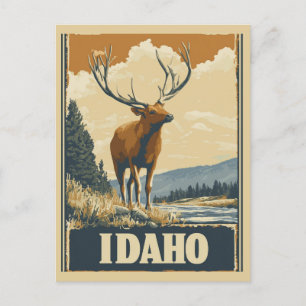 Reise in die Natur mit Vintage-Elchberg in Idaho Postkarte