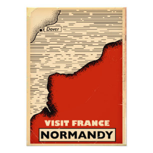 Reise in die Normandie, Frankreich im Vintage-Stil Fotodruck