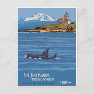 Reise in die San Juan Islands, Washington, im Vint Postkarte