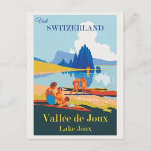 Reise in die Schweiz am Lac de Joux Vintage Postkarte