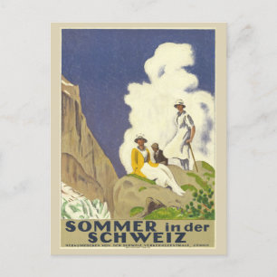Reise in die Schweiz Schweizer Alpen Sommer Vintag Postkarte