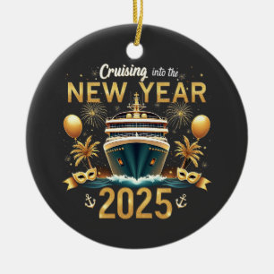 Reise in die Silvesterfamilie 2025 Crew Keramik Ornament