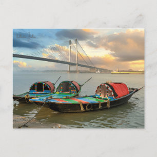 Reise in die Stadt Kolkata Indien Calcutta im Vint Postkarte