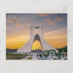 Reise in die Stadt Teheran im Vintage-Stil, Iran,  Postkarte
