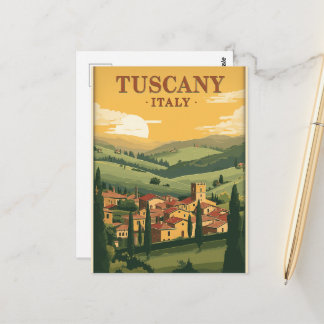 Reise in die Toskana Italien Retro-Landschaft Postkarte