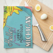 Reise in die Upper Peninsula von Michigan im Vinta Geschirrtuch (Viertel Falte)