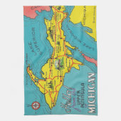 Reise in die Upper Peninsula von Michigan im Vinta Geschirrtuch (Vertikal)