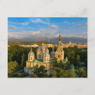 Reise in die Vergangenheit Almaty Kasachstan Stadt Postkarte