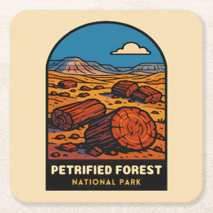 Reise in die Vergangenheit Petrified-Forest-Nation Rechteckiger Pappuntersetzer