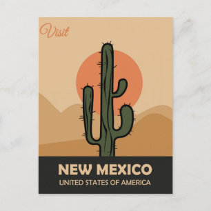 Reise in die Vintage-Wüstenlandschaft von New Mexi Postkarte