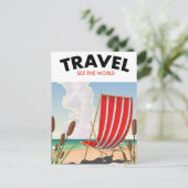 Reise in die Welt Postkarte (Stehend Vorderseite)