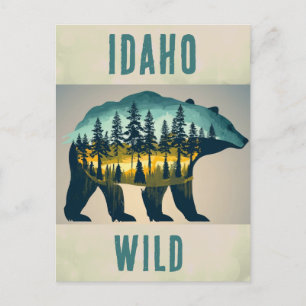 Reise in die Wildnis Idahos mit einem Bären Postkarte