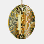 Reise in Kryptowährungs-Chic: Bitcoin Elegance Keramik Ornament (Rechts)