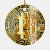 Reise in Kryptowährungs-Chic: Bitcoin Elegance Keramik Ornament (Vorne)