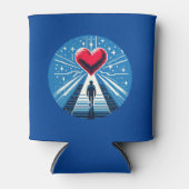 Reise ins Herz - Design der Pixel-Art Dosenkühler (Vorderseite)