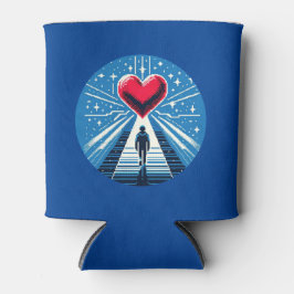 Reise ins Herz - Design der Pixel-Art Dosenkühler