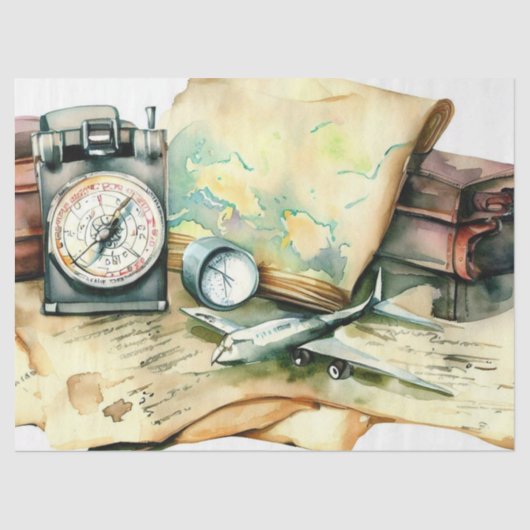 "Reise Inspiriert: Abenteuer wartet" Seidenpapier (Vorderseite)