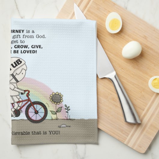 Reise ist ein Geschenk Geschirrtuch (Viertel Falte)