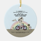 Reise ist ein Geschenk Keramik Ornament (Vorne)