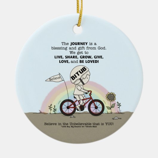 Reise ist ein Geschenk Keramik Ornament (Vorne)